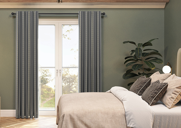 Laurel Stripe, Anthracite - Made to Measure Curtains - Image 3